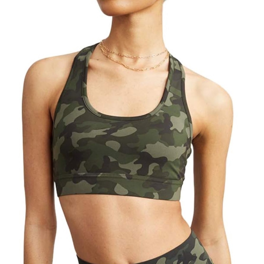 NWT All Access Front Row Bra in Olive Camo
